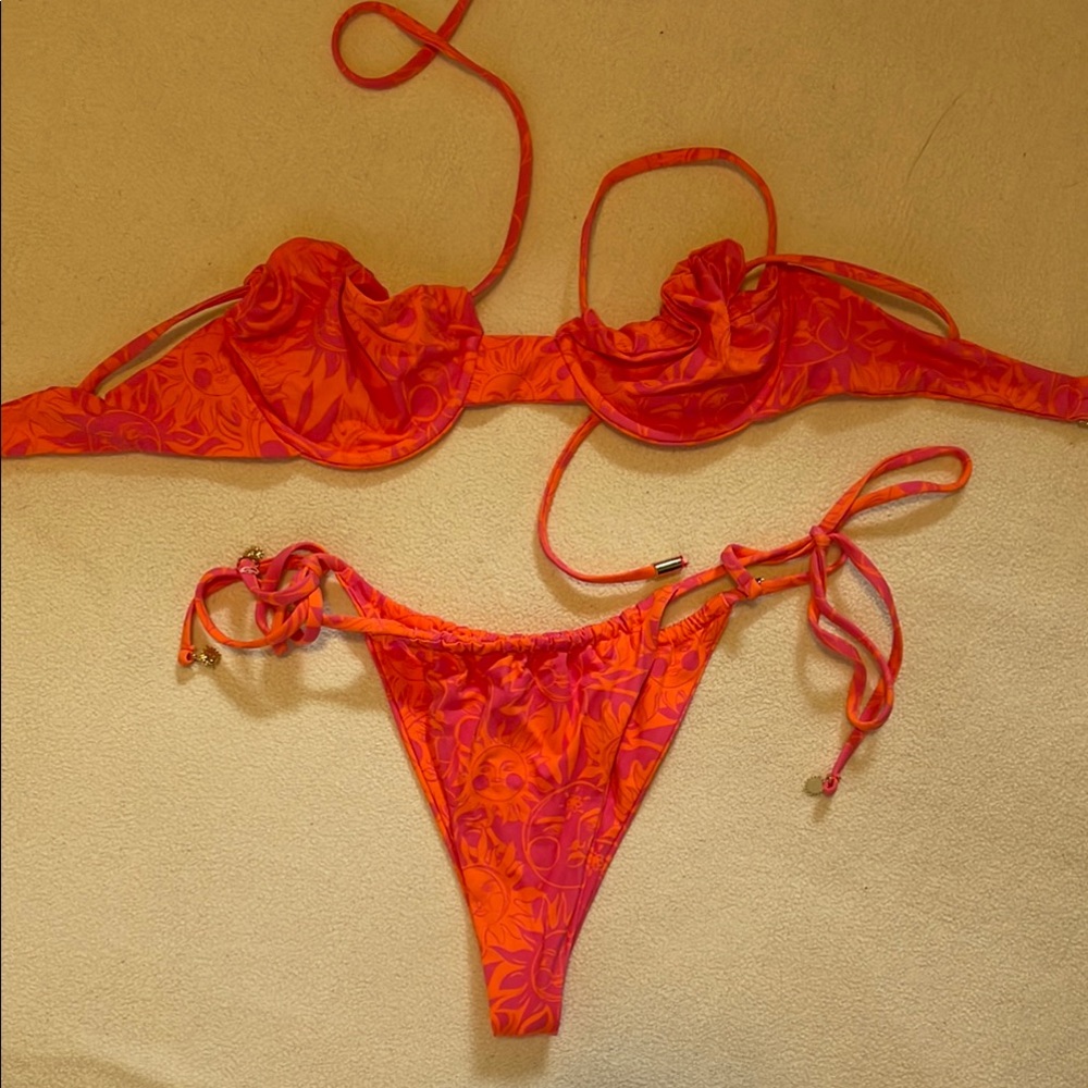 Sunburst Pink and Orange Bikini Bottom